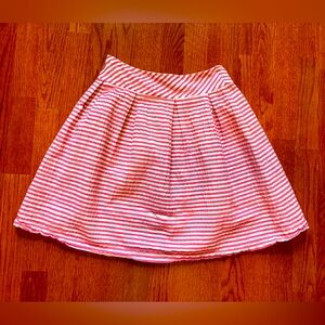 HELEN WANG, women’s, pink & white striped Skirt -99% cotton, ~ Couture, Size 8